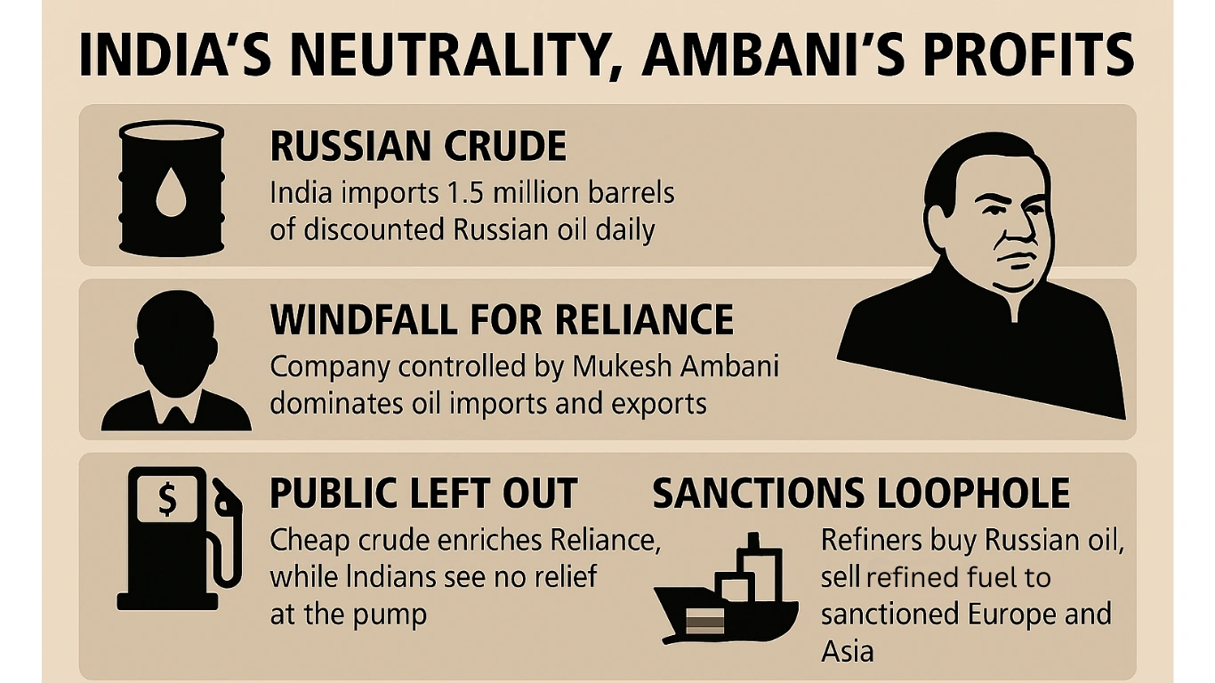 India’s Neutrality, Ambani’s Profits Infographic 1 ONV Article