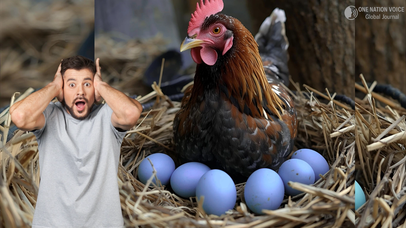 Internet Goes as Hen Lays Blue Eggs