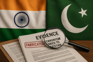 INDIA'S FRENZY TO CRAFT EVIDENCE TO BLAME TERRORISM ON PAKISTAN