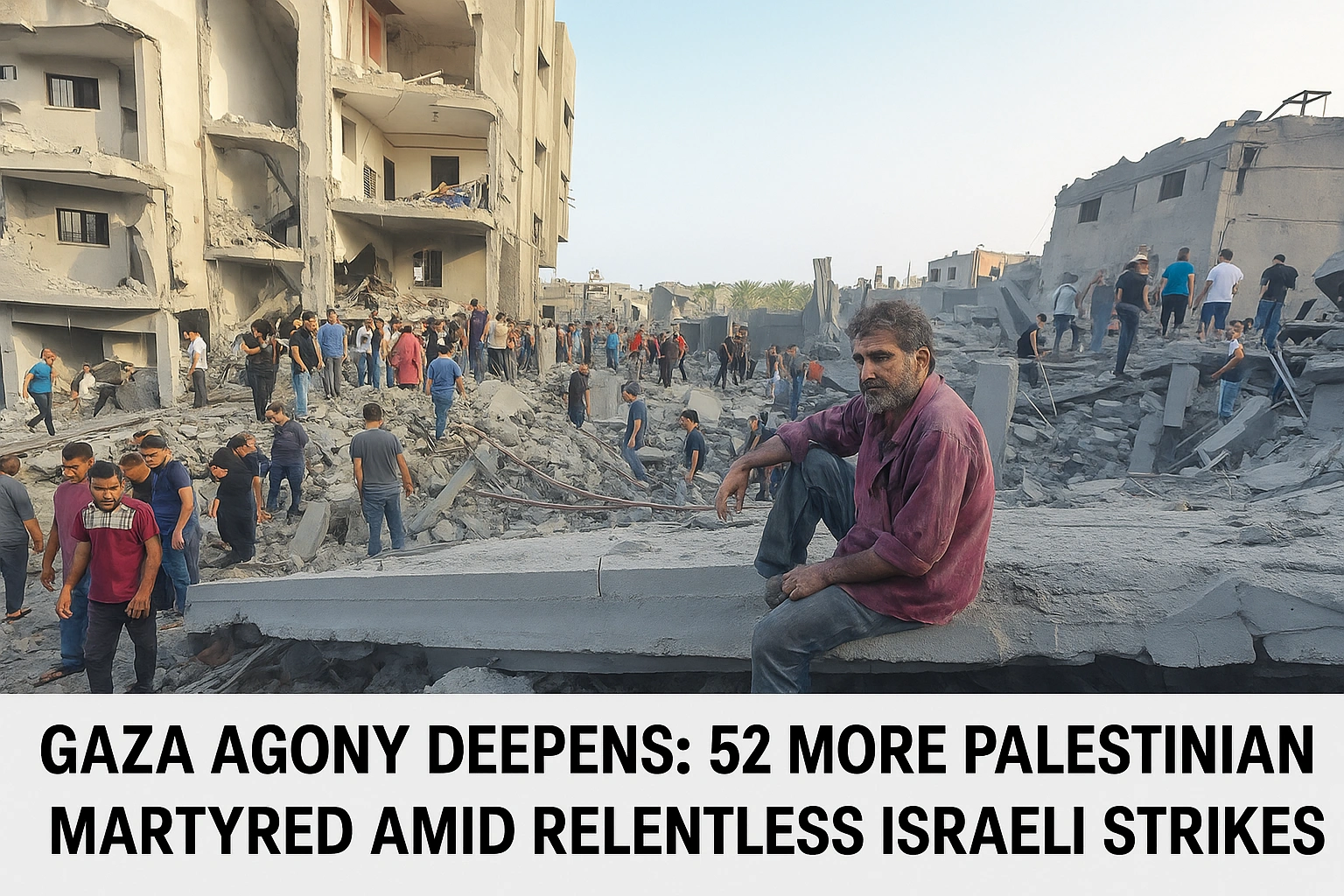 Gaza Agony Deepens: 52 More Palestinians Martyred Amid Relentless Israeli Strikes One Nation Voice