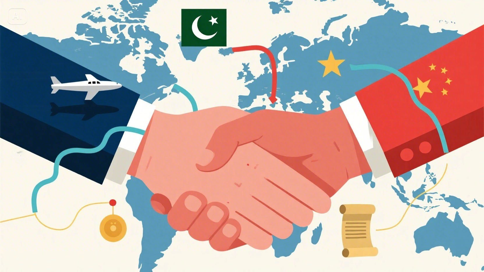 Chinese and Pakistani military officials meeting for joint defense agreement One nation Voice